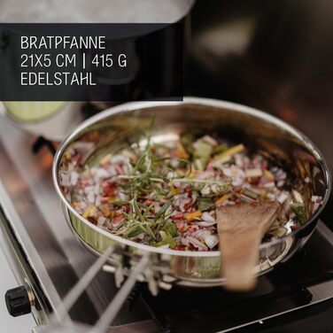 Набір посуду Primus Outdoor Campfire Cookset - нержавіюча сталь, 1.8 л, 21 см, для кемпінгу та приготування їжі на вогні та газових плитах