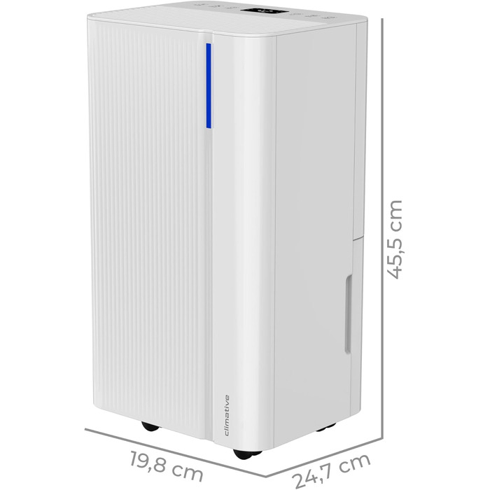 Електричний осушувач повітря Climative WAVE ION 12L/24h з Wi-Fi та очищувачем повітря для дому, квартири, ванної кімнати. Захист від вологи та плісняви до 20м²