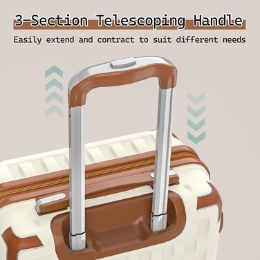 Набір валіз Melalenia 7шт з жорстким корпусом, легкий, з 4 колесами та TSA-замком. Включає косметичку, сумку для подорожей та кулькову сумку (Білий).