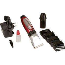 Акумуляторна машинка для стрижки Kerbl Sonic з аксесуарами, червона та срібна