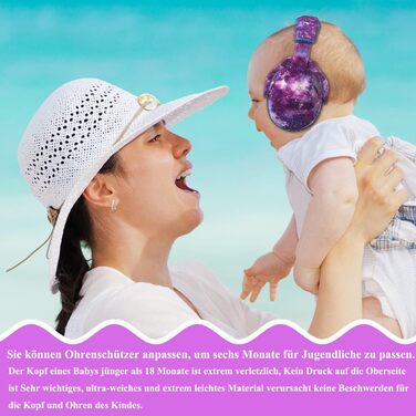 Дитячі навушники для захисту від шуму Kinder Nebula (блакитна смуга) - регульовані, SNR 28dB