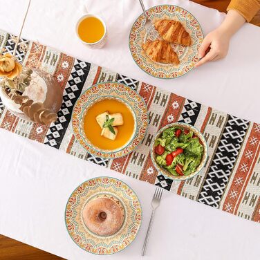 Сервіз столовий порцеляновий Vancasso MANDALA, 16 предметів, для 4 осіб, богемський стиль (Small Plate, Mandala-yellow)