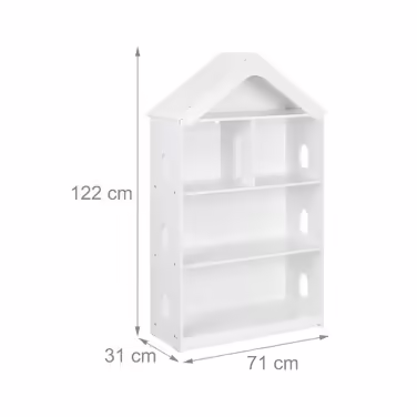 Relaxdays Tall Children's Shelf in House Shape