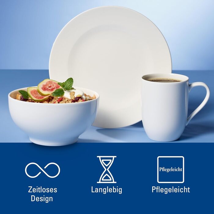 Villeroy & Boch For Me Кружка 2 шт 290 мл Біла, для кави та чаю, Преміум фарфор, Посуд для двох, Підходить для мікрохвильовки та посудомийної машини