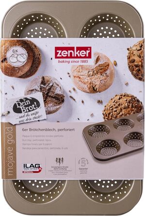 Форма для випікання булочок Zenker на 6 шт. з антипригарним покриттям, до 230°C