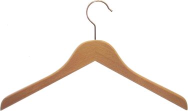 Hagspiel Wooden Clothes Hangers, Beechwood Clothes Hangers, Naturally Lacquered (Water-based Lacquer), Chrome-plated Swivel Metal Hook, Made in Austria (14 pcs, 39 cm lacquered)