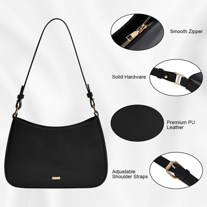 Сумка жіноча Aucuu через плече міні Hobo Bag Y2K чорна з PU шкіри для побачень та покупок