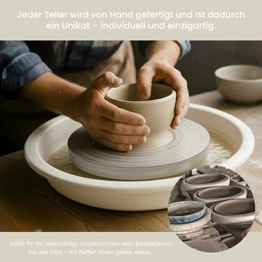 Набір посуду Feinsteinzeug на 6 осіб (18 предметів) — міцний та стійкий до подряпин, бежевий глянцевий | Тарілки, тарілки для десерту та миски | Magnetiks Soft Pebble | 18 предметів