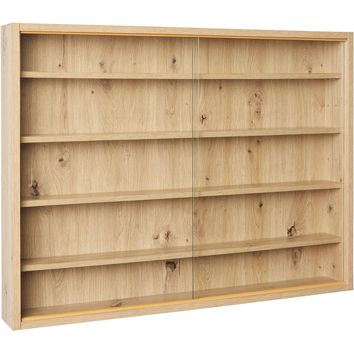Настінна колекційна вітрина Inter Link Collecty, скляна, чорна/біла, MDF, 80x60x9,5 см, для зберігання і демонстрації, сучасний дизайн
