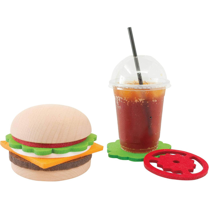 Beyond123 CP8082 Burger Coaster Set, Large, Multi