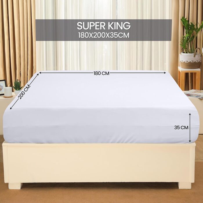 Utopia Bedding - 6-Piece Fitted Sheet Set - 180 x 200 cm - White - Brushed Microfiber Fitted Sheet - 35 cm Deep Pocket