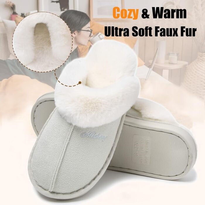 Зимові домашні тапочки для жінок та чоловіків з штучного хутра - теплі, м'які, неслизькі, преміум-якість (40.5/42 EU, Гусячі)