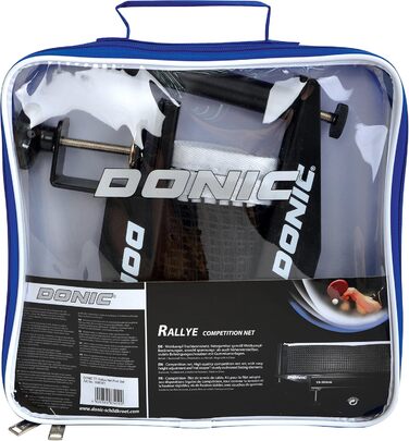 Donic Schildkröt Rallye Table Tennis Net - Durable Competition Set with Adjustable Cotton Net & Stable Clamp (Max. 5.0cm Plate Thickness)