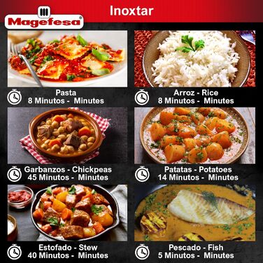 Скороварка Magefesa Inoxtar 10 л, нержавіюча сталь 18/10, індукція, здорове приготування, 5-шаровий термодно, поворотний замок