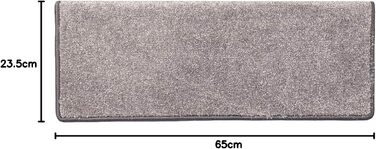 Casa Pura Non-Slip Stair Treads - 15 Piece Set | Soft Plush Carpet for Stairs | Self-Adhesive, 65 x 23.5 x 1.3 cm