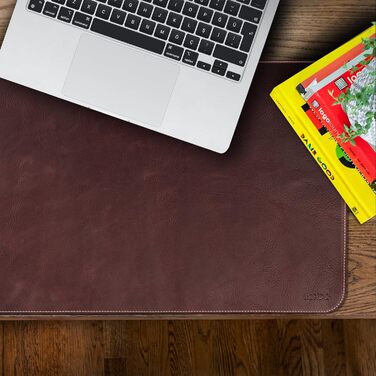 Мишка Londo Echtleder – великий килимок для миші зі шкіри, антиковзний, гладка поверхня, Damson