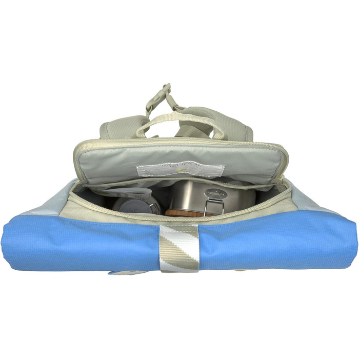 Дитячий рюкзак LÄSSIG з нагрудним ременем, 12 літрів, водонепроникний, Rolltop, зелений/блакитний