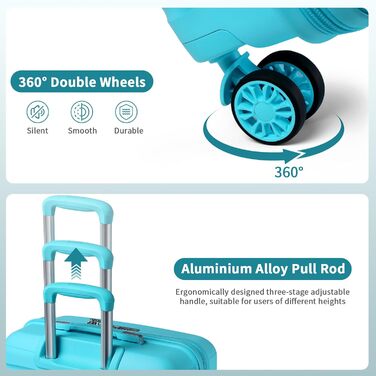 Чемодан середнього розміру KONO 65см з поліпропілену з TSA замком, 65x46x26.5см (Зелений)