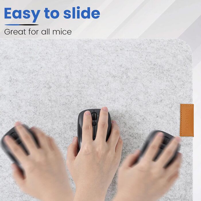 Підкладка для столу з фетру | 100x40 см | Нековзна килимок для миші | Великий фетровий килимок для офісу та дому | Захист столу (світло-сірий)