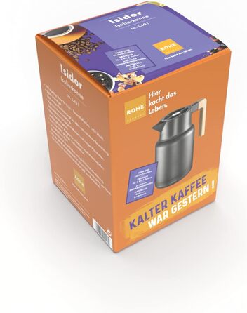 221061-sc Insulated Thermos Isidor, approx. 1.40 l with stainless steel inner vessel, Stainless Steel, 1.4 liters, black