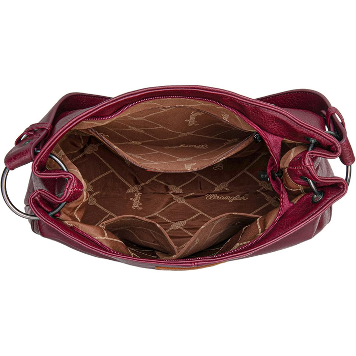 Сумка жіноча Wrangler Hobo з екошкіри, верхня ручка, крос-боді (Western Burgundy)