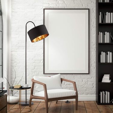 Стійка лампа B.K.Licht Vintage з підсвічуванням, регульований абажур, чорно-золота, 25x145 см