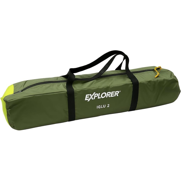 Намет кемпінговий EXPLORER Iglu 2-3 особи, двошаровий, купольний, з козирком, водонепроникність 2000 мм, зелений