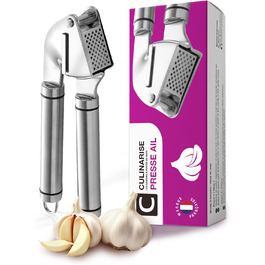 Ручна преса для часнику з нержавіючої сталі – професійний кухонний помічник для швидкого очищення та подрібнення часнику, прес для часнику з нержавіючої сталі, ергономічна, ідеальна для кожної кухні