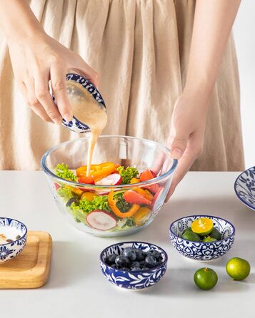 Набір кавових чашок з блюдцями Vancasso Cappuccino SELENE 6шт, 240мл, блакитно-білий вінтаж, порцеляна