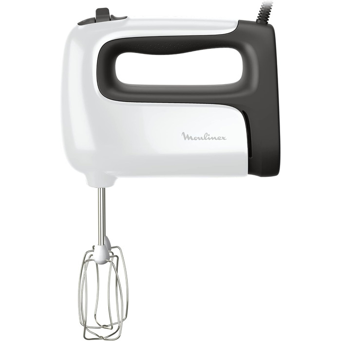 Електричний міксер Moulinex Prep'Mix+ HM460110, 500 Вт, 5 швидкостей, турборежим, 2 вінчики та 2 гаки для тіста з нержавіючої сталі