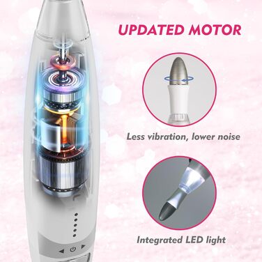 Набір для манікюру та педикюру Beautural, електричний фрезер для нігтів з LED-підсвічуванням, 10 насадок, для догляду за руками та ногами
