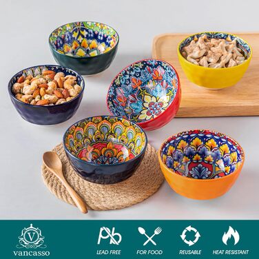 Набір керамічних мисок Vancasso SIMI (6 шт.) - миски для супу, салату, пасти, 360 мл