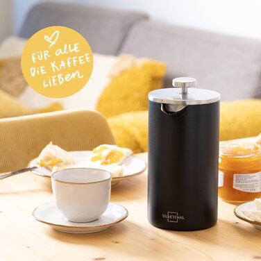 SILBERTHAL Coffee Grinder Manual Conical Burr Grinder - Adjustable Grind Size from Coarse to Fine - Hand Grinder Made of Stainless Steel and Glass - Ideal Gift Idea