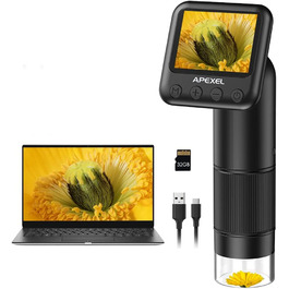 Дитяче ручне мікроскоп Apexel APL-MS008 з USB-камерою, 800x збільшення, з предметними скельцями