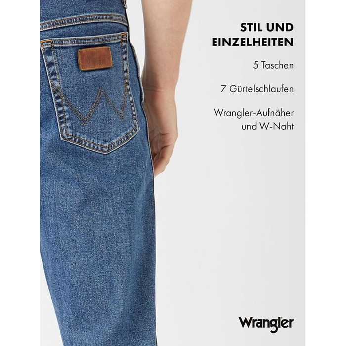Джинси чоловічі Wrangler Texas 34W/32L Stonewash - класичні джинси з потертим ефектом
