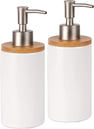Дозатор для мила з кераміки, 500 мл, з металевим насосом, 2 шт. (для кухні та ванної кімнати)