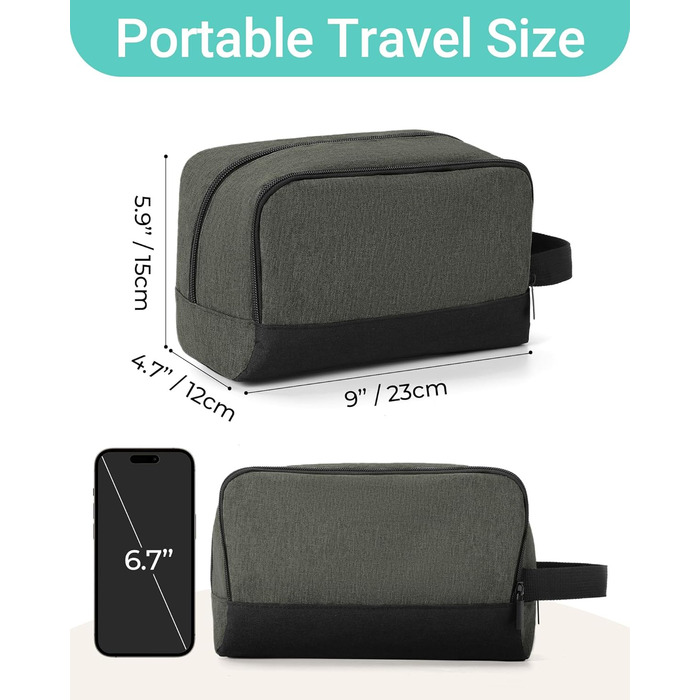 Чоловічий дорожній набір Elviros: органайзер для туалетних аксесуарів, косметичка для подорожей (зелений)