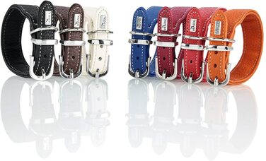 Нашийник для собак HUNTER CANNES, шкіряний, з м'якої напівшкіри, елегантний (XS, L-XL, бургунді)