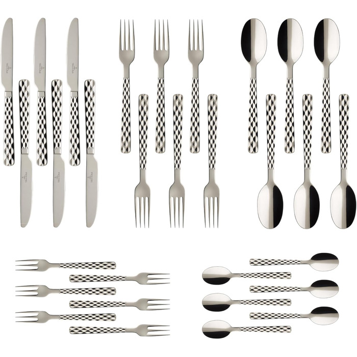 Villeroy & Boch – Boston Cutlery Set, 30 Pieces, 6 Place Settings, Dishwasher Safe, Stainless Steel, Flatware Set, Dinnerware Set, Fork, Knife, 30-Piece Cutlery Set, Stainless Steel Cutlery Set
