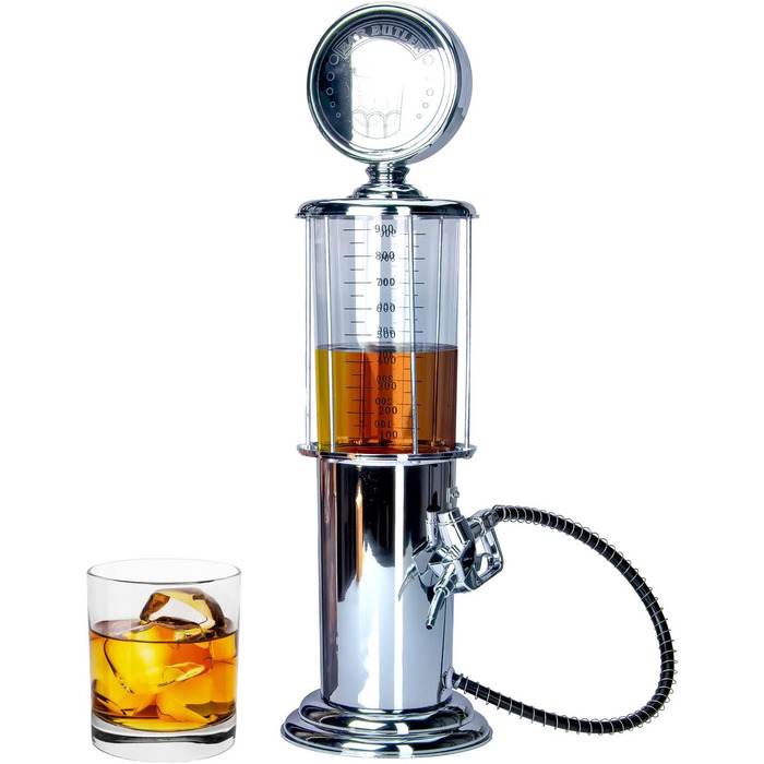 Retro Drink Dispenser in Chrome, Nostalgic Design | Bar Butler Tap Column with Tap Hose for Party Drinks Dispenser Beer Tower, Beer Dispenser, Draft System, Beer Column, Bar Column | Party Gadgets