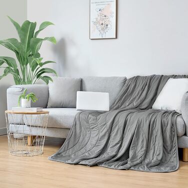 Laneetal Cooling Blanket 150x200 cm, lightweight summer blanket, Q-Max > 0.45, grey