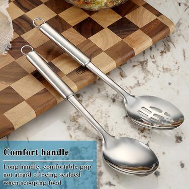 Набір кухонних ложок ReaNea з нержавіючої сталі: мішання, сервірування, приготування їжі. Ідеальний подарунок для дому та ресторану