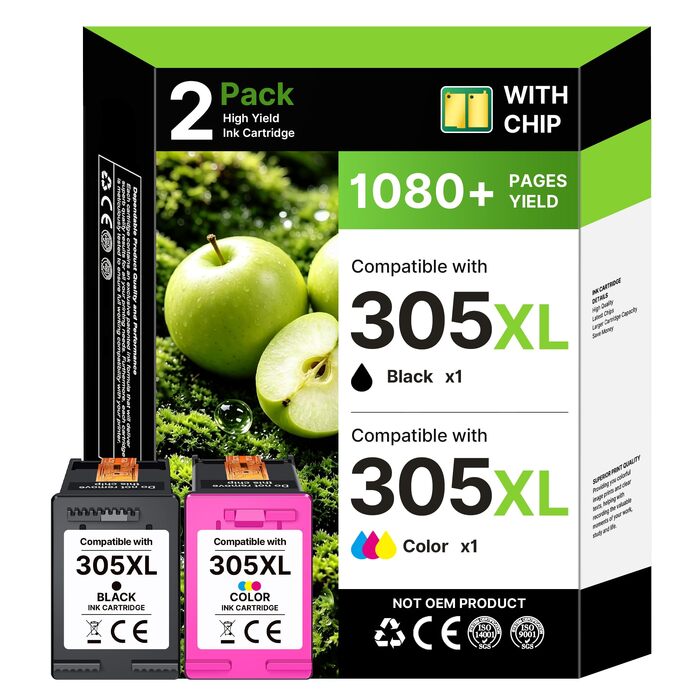 Картриджі 305XL (чорний та кольоровий) сумісні з HP Deskjet 2700, 2800, 4100, 4200, Envy 6000, 6400, комплект 2 шт.