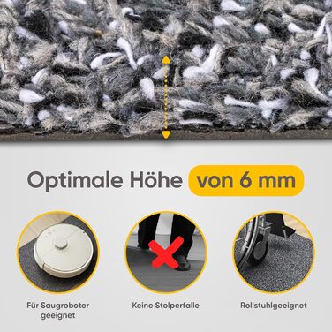 Килимок Entrando 40x60 см - для дому та вулиці - бавовна - неслизький, миючий, міцний - під двері - для входу, тераси, балкону (сірий)