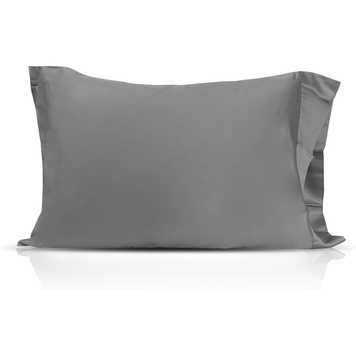 Наволочка Pillowtex з охолоджуючим ефектом, з бамбукової віскози з іонами міді, розмір 50,8x76,2 см, м'яка та дихаюча, сіра