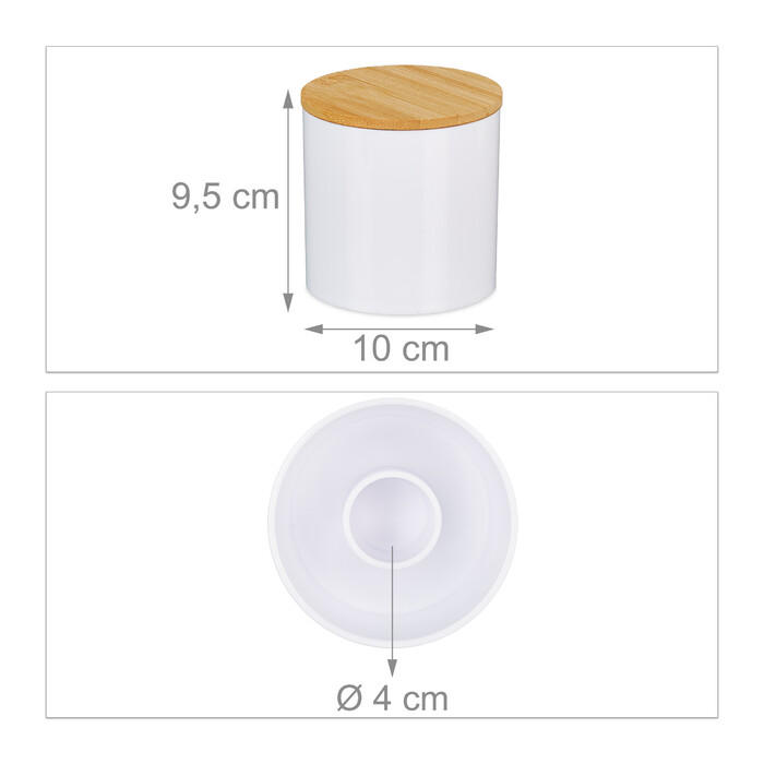 Relaxdays Cotton Swab Storage Set of 3