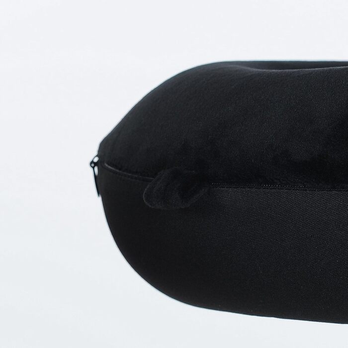 Подушка для шиї з піною з пам'яті, зручна та легка, ідеальна для сну в літаку, автомобілі, поїзді, автобусі та вдома, з чохлом для зберігання (Чорна)