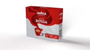 Мелена кава Lavazza Qualità Rossa Classico, для гейзерної кав'ярки та фільтр-кави, інтенсивність 7/10, темне обсмажування, 10 упаковок по 250 г