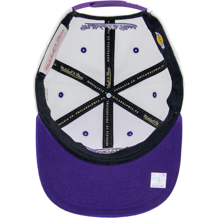 Кепка Mitchell & Ness NBA Lakers Snapback, універсальний розмір, біло-фіолетова