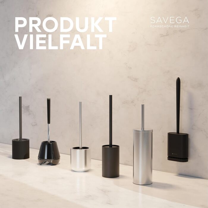 Силіконова щітка для унітазу SAVEGA з кришкою, чорна – плоска та гнучка – настінна без свердління – антибактеріальна комплексна щітка для унітазу (біла)